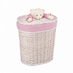Корзина бельевая "Медвежонок розовый", Д490 Ш370 В550, белый, EW-34 L фото на сайте Сантехбум
