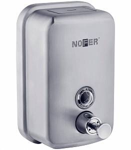 Дозатор для жидкого мыла вертикальный матовый inox Nofer 03001.06.S фото на сайте Сантехбум