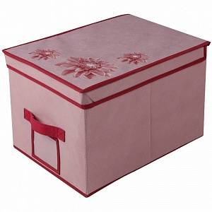 Короб для хранения "Хризантема", Д400 Ш300 В250, розовый, бордовый, UC-82 фото на сайте Сантехбум